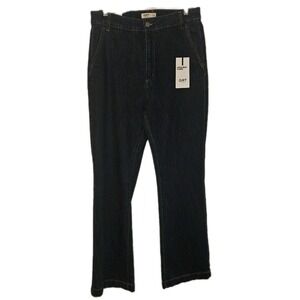 OAT New York Denim Jeans High Rise Flare Women's Size 6/28 Blue Dark Wash